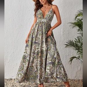 Green Paisley Maxi Dress